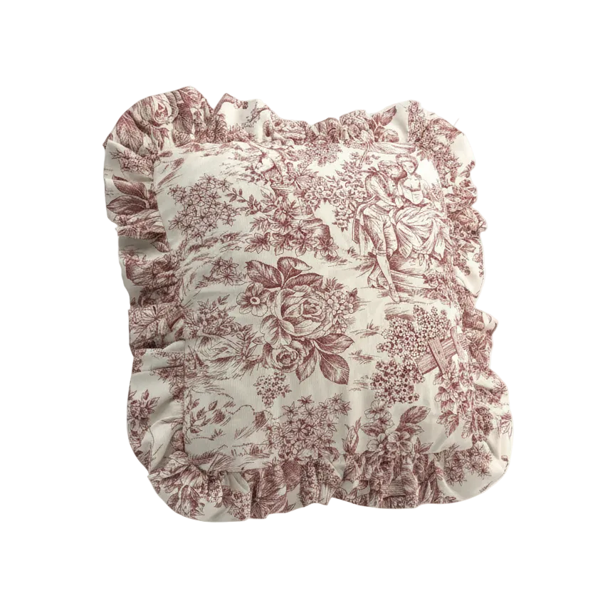 Coussin Bordeaux Froncé